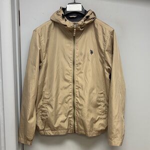 U.S. Polo Assn. Men’s Lightweight Hooded Windbreaker Jacket – Khaki – Size M